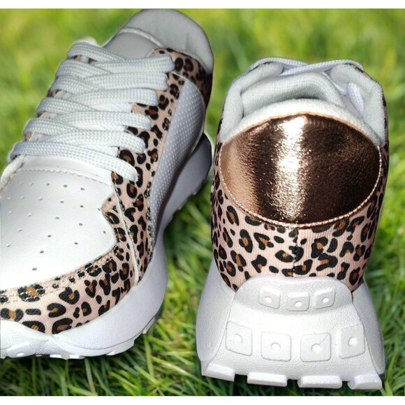 Women's Gold Star Leopard Print Sneakers - Picture 7 of 7